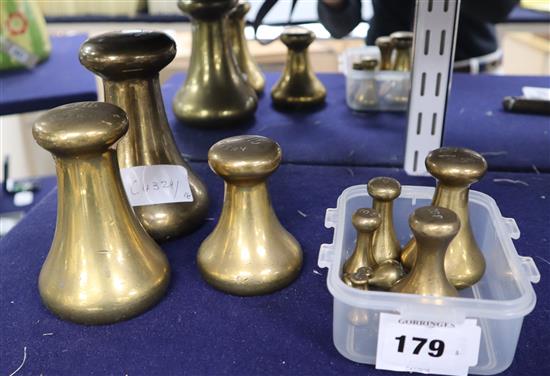 A set of ten brass weights